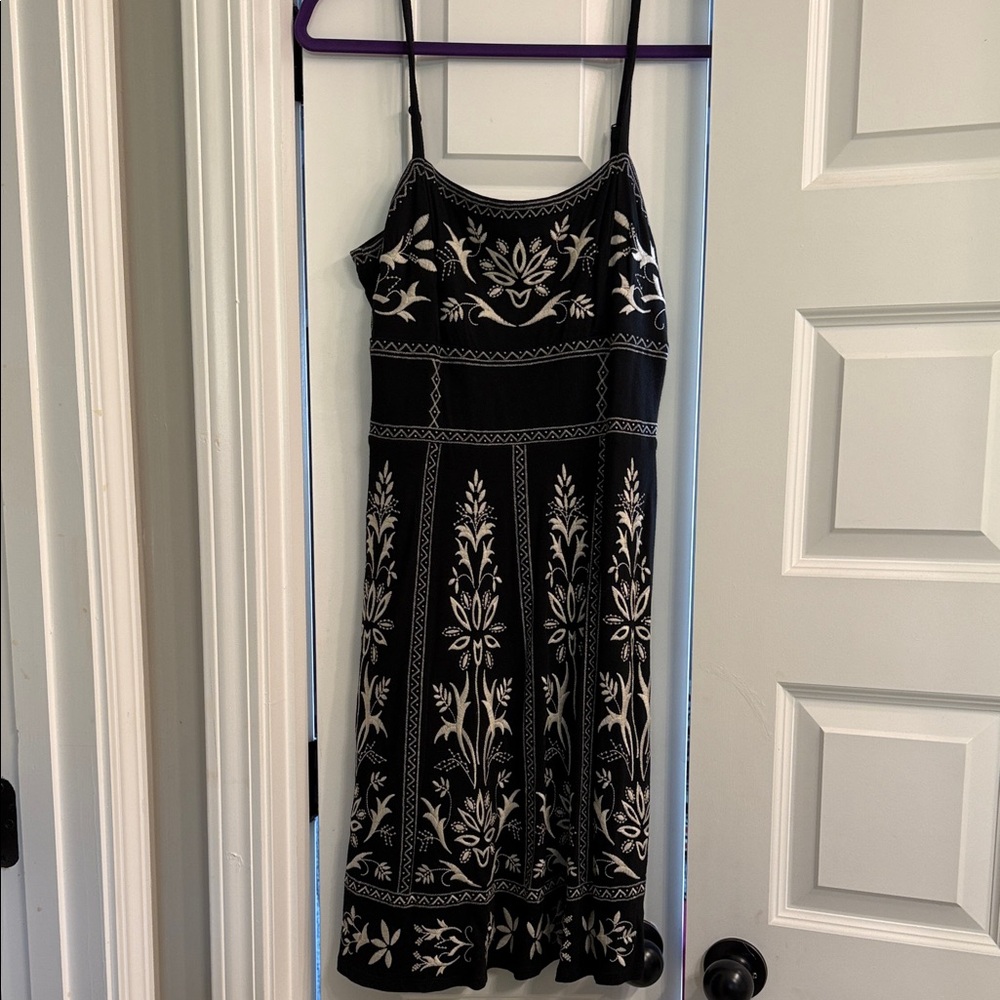 INC International Concepts Black and White Floral Midi Dress